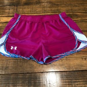 Under armor pink athletic shorts YXL.